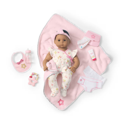 Bitty Baby® Doll #5 with brown hair Care & Play Set