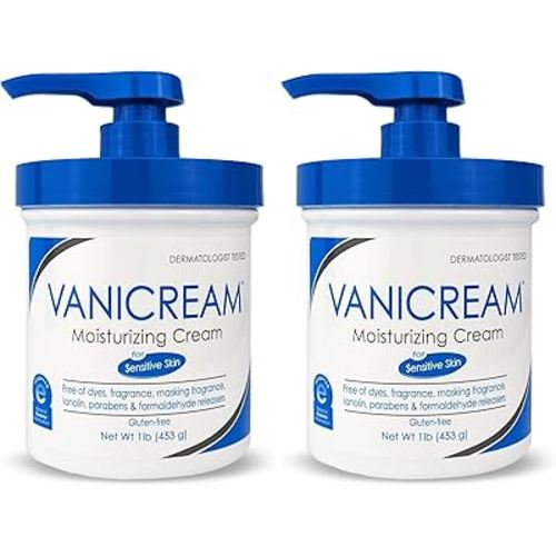 Vanicream Moisturizing Skin Cream with Pump Dispenser - 16 fl oz (1 lb) - Moisturizer Formulated Without Common Irritants for Those with Sensitive Skin (Pack of 2)