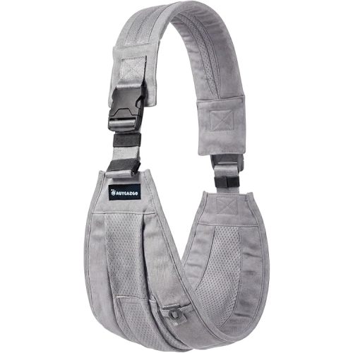 AUYEAZGO Mesh Toddler Carrier - Large Seat & Adjustable Back Tightness, Large Pocket, Ideal for 6-48 Months (16-44 lbs), Gray, Regular (XS–4XL)
