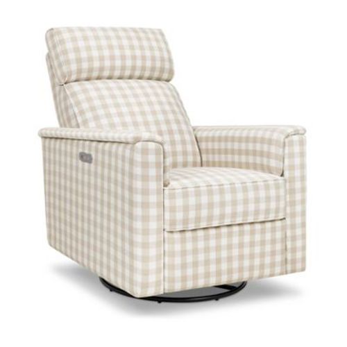 Namesake Willa Plus Power Glider Recliner with Power Headrest - Tan Gingham