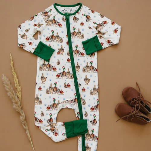 Duck Christmas Bamboo Zipper Pajamas - Baby Holiday PJs – Velvet Fawn