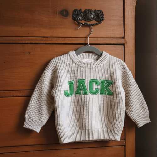 Personalized Baby Knit Sweater with Name,Custom Embroidered Toddler Jumper,Birthday Gift for Baby,Newborn Gift,Baby Shower Gift - Miles
