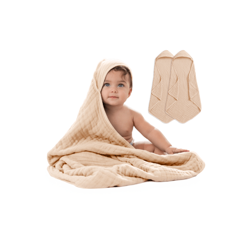 Hooded Baby Towels - 6 Layers, Pack of 2