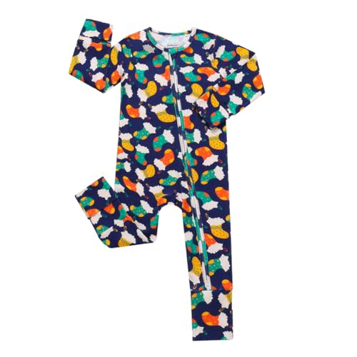 Bamboo Viscose Baby Boy Girl Pajamas Romper, Ribbed 2 Way Zipper Sleepers, Long Sleeve Footless Pjs with Mitten Cuffs