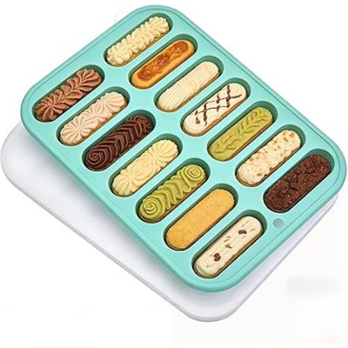 Silicone Sausage Molds, 14-Cavity Non-Stick Flexible Hotdog Mold, DIY Homemade Sausages Maker Ice Cube Tray