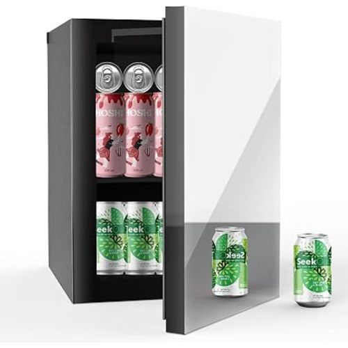 Erivess 0.6 CuFt Skincare Fridge, 24Cans Freestanding Beverage Refrigerator