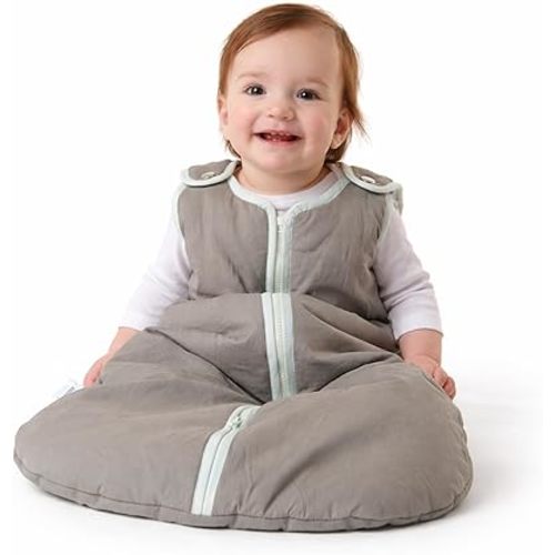 (6-18 Months) Baby Deedee Sleep Nest Original - Baby Sleep Sack 2.5 TOG, Winter Sleeping Bag with Soft Cotton & Patented Shoulder Snaps, Wearable Blanket for Boy Girl Infant Toddler, Gray Lagoon