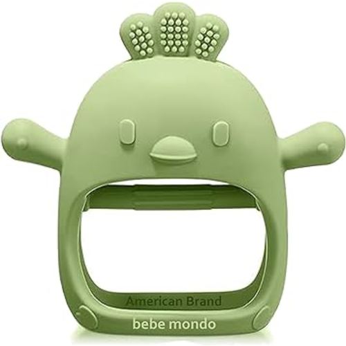 Infant Toys 0-6, Teething Toys 3-6 6-12 Months, Anti Drop Hand Teethers Baby Chew Toys for Teething Relief, Silicone Teether Pacifier Teething Mitten Newborn Toy 0 3 for Sucking Needs,BPA Free- Olive