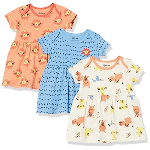 Amazon Essentials Disney | Marvel | Star Wars | Princess Babies, Toddlers, and Girls' Dresses, Pack of 3