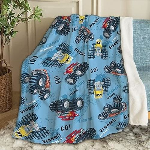 Truck Baby Blanket Cozy Soft Swaddle Blanket Boys, Girls, Infant, Newborn Receiving Blankets Birthday Gifts 40"x30" (Toddler) for Pets