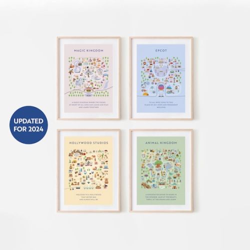 Set of 4 WDW Posters Bundle UPDATED FOR 2024 - Etsy