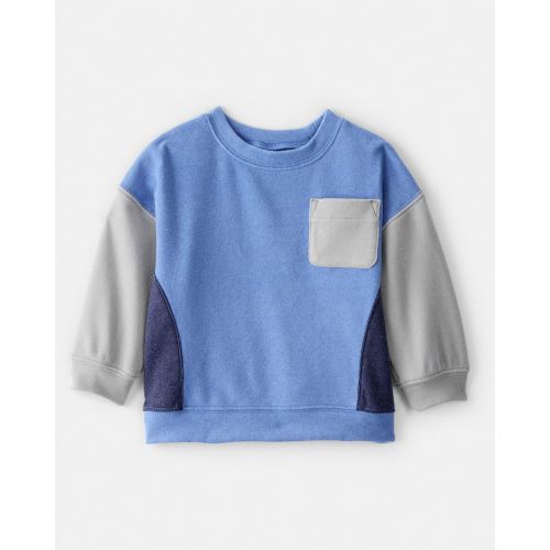 Baby Boy Colorblock Long-Sleeve Pullover Sweatshirt - Blue | Carter's
