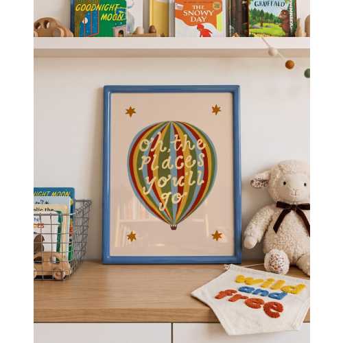 Hot Air Balloon Nursery Print, Children's Whimsical Wall Art Print, Nursery Decor, Nursery Kids Room Decor, Toddler Bedroom Art, UNFRAMED