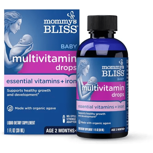 Mommy's Bliss Baby Multivitamin + Iron, Daily Essential Baby Vitamins for Immune Support, Healthy Growth & Bone Development, Age 2 Months+, 30 ml