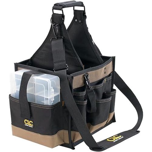 CLC Custom LeatherCraft 1528 Large Electrical and Maintenance Tool Carrier, Black