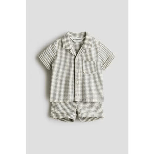 2-Piece Cotton Seersucker Set in Khaki Green, 12M
