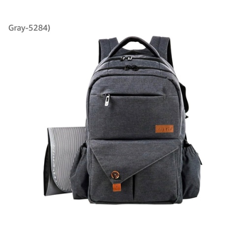 Hap Tim Multi-function Large Baby Diaper Bag Backpack with Stroller Straps, Insulated Bottle Pockets, Changing Pad (Dark Gray-5284)