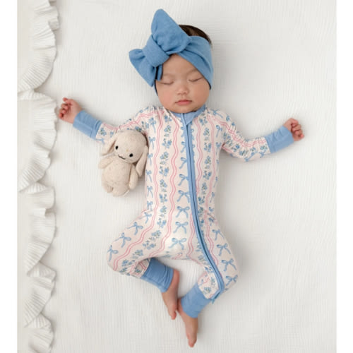 Amelia Bow Zipper Romper – In My Jammers