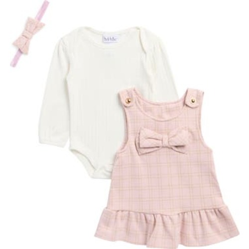 Nicole Miller Ribbed Bodysuit, Plaid Dress & Headband Set | Nordstromrack