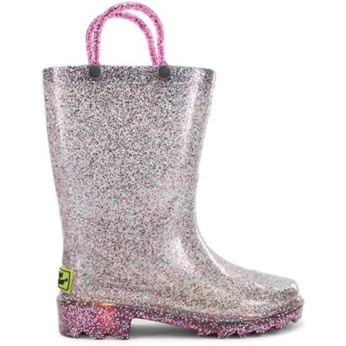 Western Chief Kids Waterproof Light Up Rain Boots With Handles for Easy On and Off for Boys and Girls