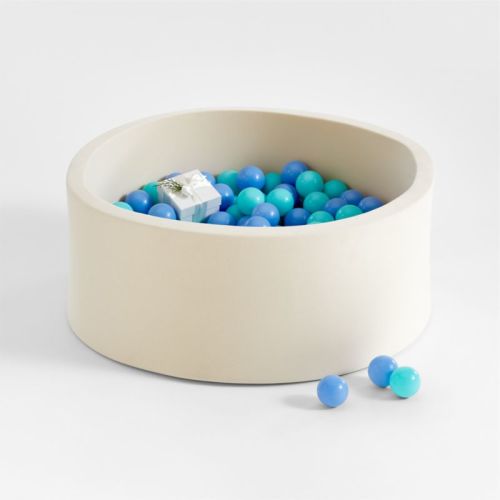 Baby and Toddler Light Grey Pop-Up Ball Pit with White, Pink and Grey Balls