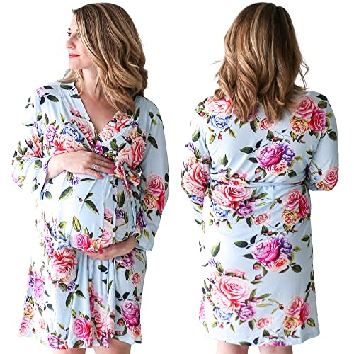Posh Peanut Maternity Robe for Hospital Delivery - Soft Viscose from Bamboo Postpartum Robe for Women Nursing & Lounging