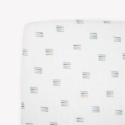 Little Unicorn Premium Crib Sheet | Breathable & Super-Soft Muslin Fabric (Blue Stacks)