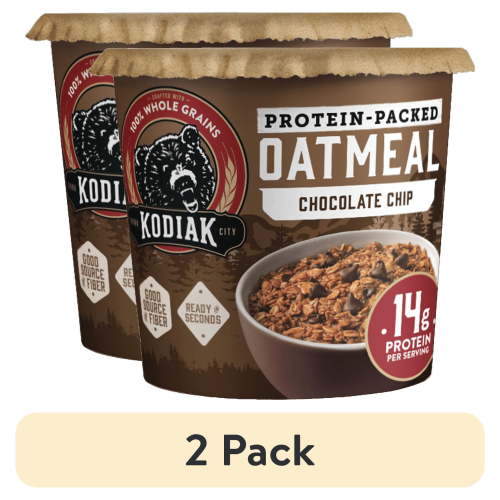 (2 pack) Kodiak Protein-Packed Chocolate Chip Instant Oatmeal Power Cup, 2.12 oz
