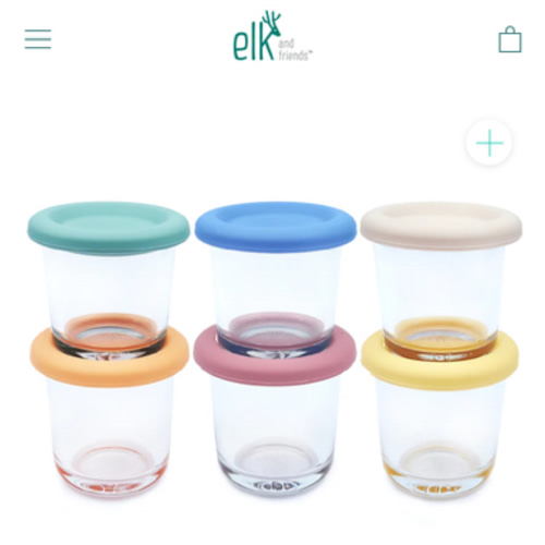 4oz Glass Baby Food Storage Jars | Food Grade Silicone Lids | Set of 6 | Neutral Colors