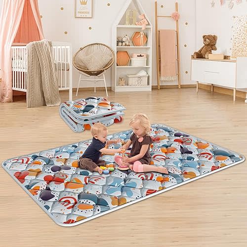 74" × 50“ Baby Play Mat for Playpen, Baby Playmat for Floor, Thick Ultra Soft Play Mat for Babies and Toddlers Infants Playing or Crawling, Grey