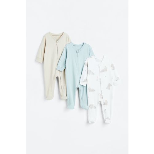 3-pack Pajama Jumpsuits with Zipper