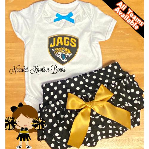 Girls Game Day Football Outfit, Baby Girls, Toddlers, All Teams Available, Coming Home Outfit, Sizes Newborn - Size 4