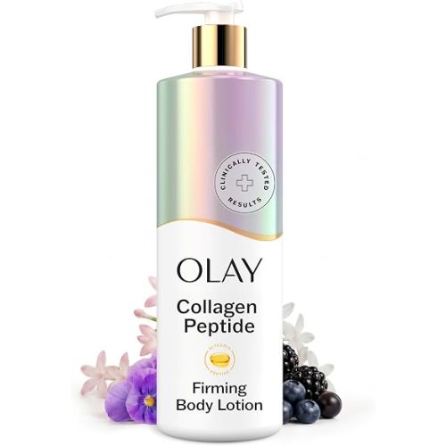 Olay Body Lotion for Women, Firming with Collagen Peptides Serum, Visibly Firmer Skin, 24hr Moisture & Hydration, Fast Absorbing Formula, Vitamin B3 Complex, For All Skin Types, 17 fl oz