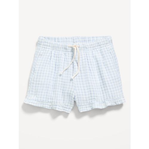 Linen-Blend Ruffled Shorts for Toddler Girls