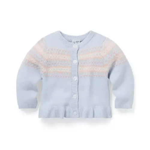 Baby Arctic Blue Baby Fair Isle Cardigan by Janie and Jack