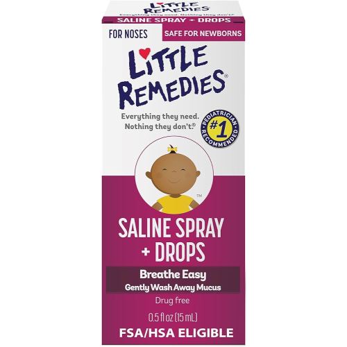 Little Remedies Saline Spray and Drops, Safe for Newborns, 0.5 fl oz