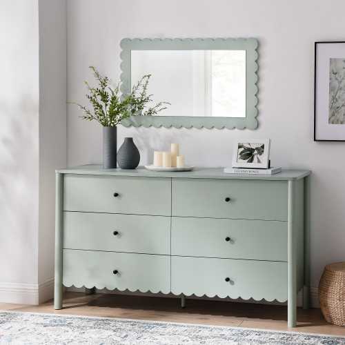 Modway Emmeline Scalloped 59" 6 Drawer Dresser | Ashley