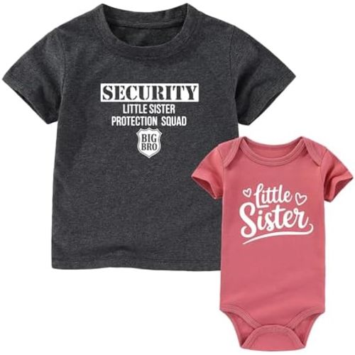 Big Brother Little Sister Outfits Matching Toddler bro Shirt Lil sis Bodysuits Baby Clothes
