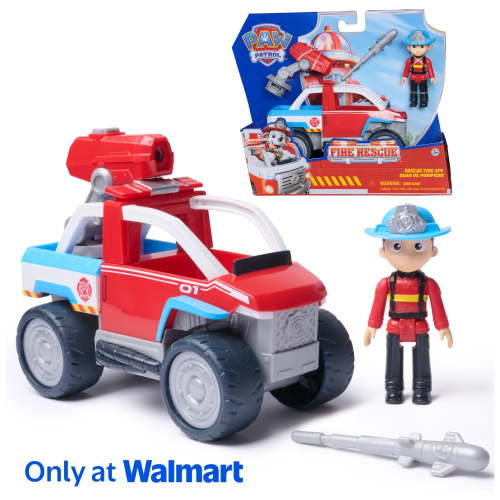 PAW Patrol Fire Rescue, Fire ATV Vehicle with Ryder Figure & Drone Launcher, for Kids 3+