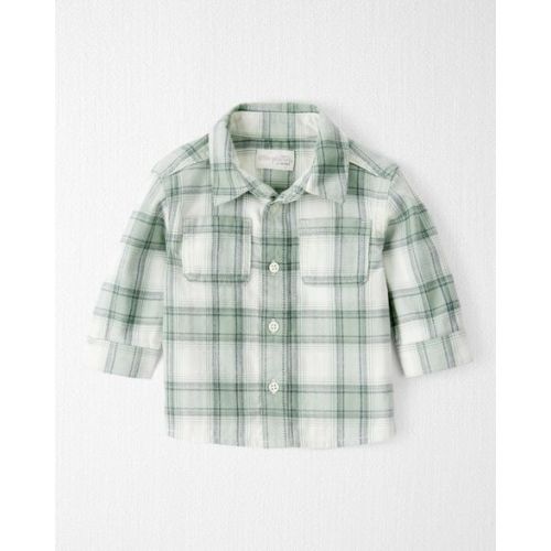 Baby Organic Cotton Herringbone Button-Front Shirt in Plaid - Little Planet | Carter's