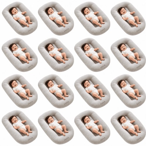 Baby Lounger for Newborn, Soft Care Cushion, Portable Support Pillow, Lightweight Nursery Cushion for Feeding, Bonding and Daily Care(Apricot)