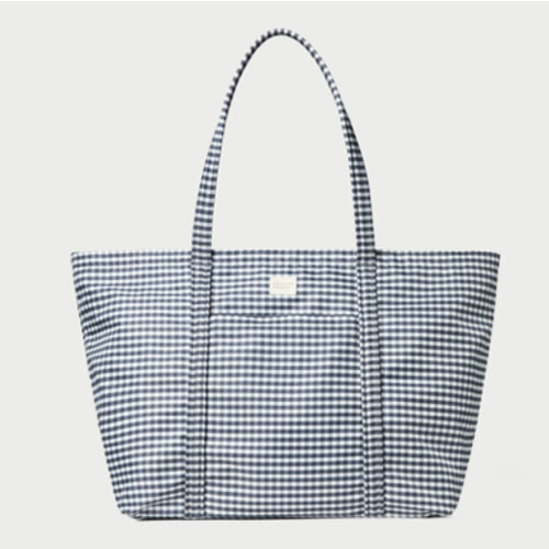 Dina Black/White Gingham Travel Tote | Totes | Handbags