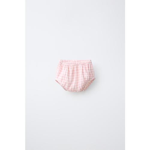 GINGHAM LABEL UNDERWEAR - White / Pink | ZARA United States