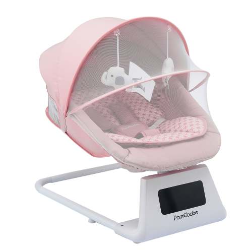 Pamo Babe Baby Swing for Newborns,5 Speeds swing modes, Canopy,Mosquit