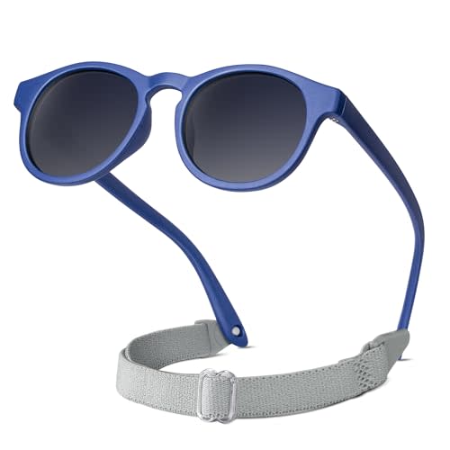 RIVBOS Baby Sunglasses Boys&Girls with Strap UV400 Polarized Flexible for Toddler,Infant and Newborn(0-24month) RBK0231