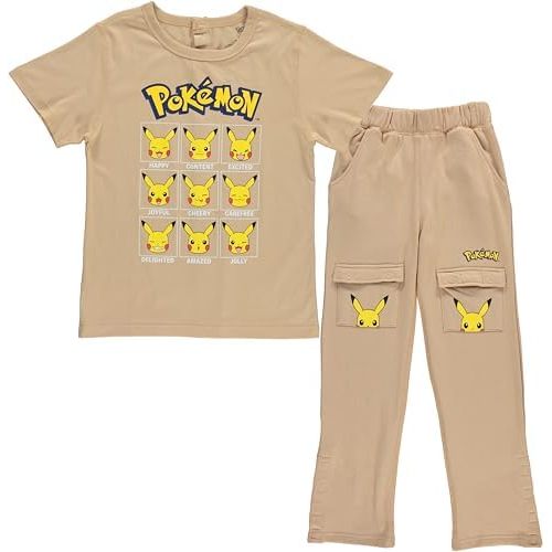 Boys Pokemon Pikachu Adaptive T-Shirt & Cargo Sweatpants Set, Pokemon Clothing Little and Big Boys Sizes