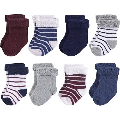 Hudson Baby Baby Girls' Cotton Rich Newborn and Terry Socks