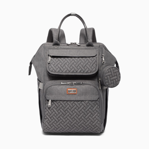 Babbleroo WideTop Diaper Bag Backpack - Dark Grey