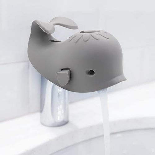 Baby Bathtub Faucet Cover, Faucet Cover Baby Bathtub Spout Cover, Bath Spout Protective Cover, Bathtub Safety Spout Guard, Baby Safety Protection Silicone Kit, Grey Whale Protector