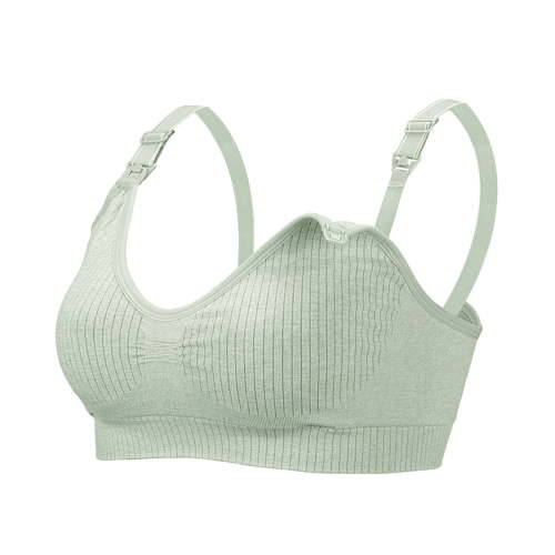 Ketyyh-chn99 Maternity Bras Pregnancy Womens Sleeping Nursing Bra Wirefree front buckle Breastfeeding Maternity Bralette Green,XL